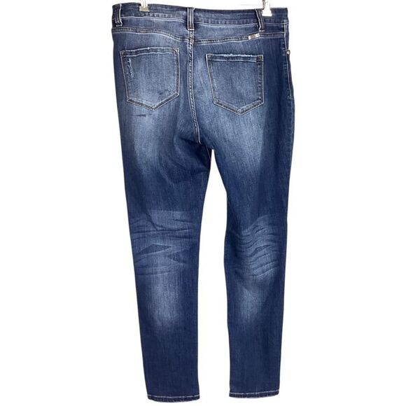 KanCan Curvy Jeans Women 15/31 Blue Stretch High Rise Skinny Button Fly Whisker - Picture 8 of 11